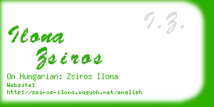 ilona zsiros business card